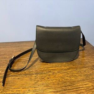 Quince Black Crossbody Saddle Bag